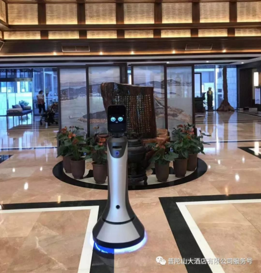 科技时尚融合 ：猎户星空智能服务机器人“小普”爆红普陀山大酒店（2）