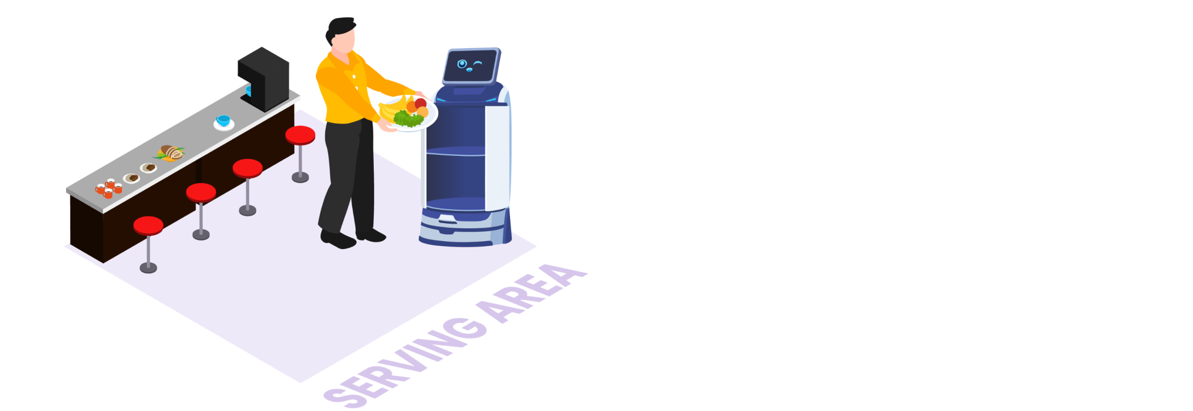 LuckiBot Pro Autodoor bietet maßgeschneiderte Lösungen für Restaurants, welche eine versiegelte Lieferung und sichere Privatsphäre benötigen. Diese Lösung reduziert die sich wiederholenden Aufgaben um mindestens 60 %, verkürzt den Abholprozess und erspart jedem Kellner täglich 5-10 km Wegstrecke, damit sie sich der Verbesserung der Kundenerlebnisse widmen können.