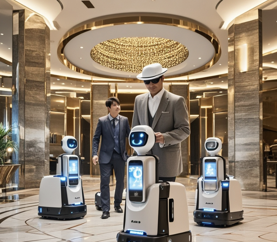 酒店前台人力成本与外宾接待压力同步攀升,猎户星空豹小秘迎宾接待机器人正成为新型服务入口